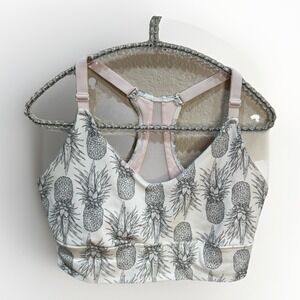 Wildfox Sweat | Women's Size Large | Racerback Sports Bra Top | Pineapple Sketch